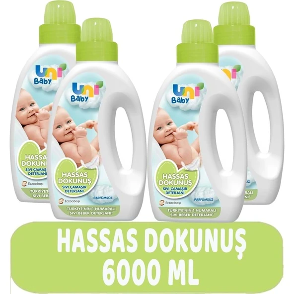 Uni Baby Çamaşır Deterjanı Sensitive 1500ML Hassas Dokunuş (Yeşil) (4 Lü Set) ürün görseli