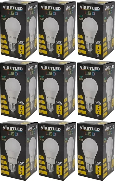 Viketled Led Ampül Beyaz-White 9W (9 Lu Set)