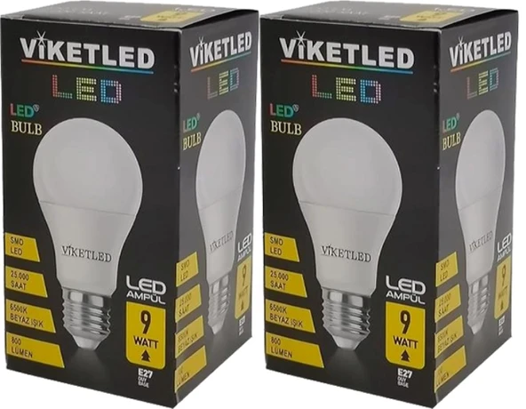 Viketled Led Ampül Beyaz-White 9W (2 Li Set)