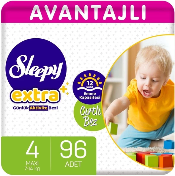 Sleepy Bebek Bezi Extra Beden:4 (7-16KG) Maxi 96 Adet Ultra Pk
