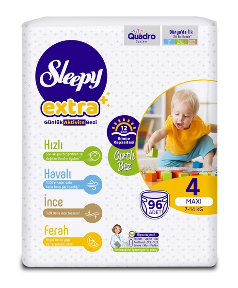 Sleepy Bebek Bezi Extra Beden:4 (7-16KG) Maxi 96 Adet Ultra Pk - 2