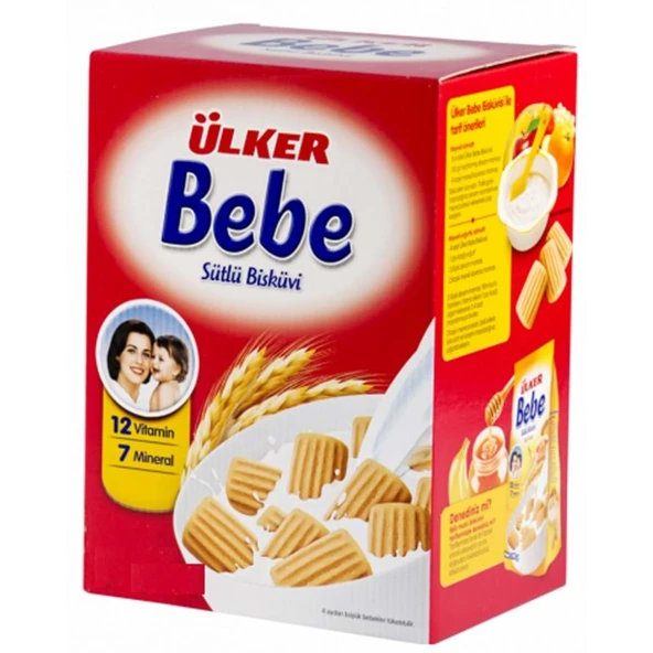 Ülker Bebe Bisküvisi 800GR 12 Vitaminli Kutu ürün görseli