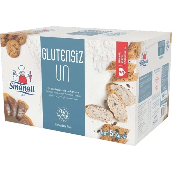 Sinangil Glutensiz Un 30KG (30000GR) Kutu Çölyak Diyetine Uygun (6PK*5KG) - Resim 2