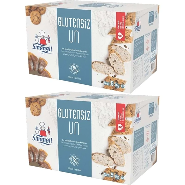 Sinangil Glutensiz Un 10KG (10000GR) Kutu Çölyak Diyetine Uygun (2PK*5KG)