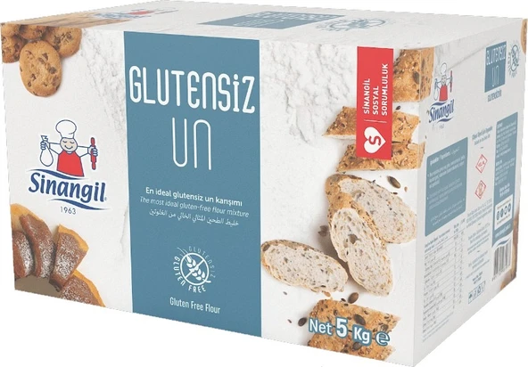 Sinangil Glutensiz Un 5KG (5000GR) Kutu Çölyak Diyetine Uygun