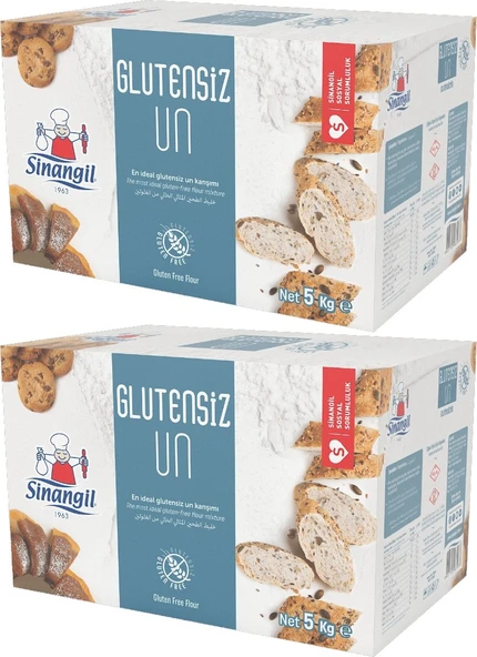 Sinangil Glutensiz Un 10KG (10000GR) Kutu Çölyak Diyetine Uygun (2PK*5Kg)