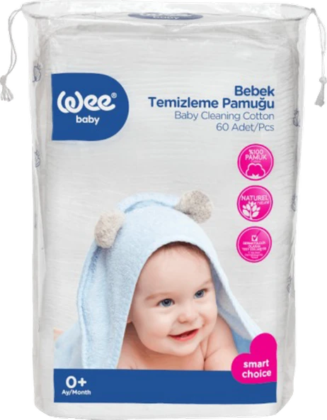 Wee Baby Bebek Temizleme Pamuğu 60 Adet Tekli Pk - 1