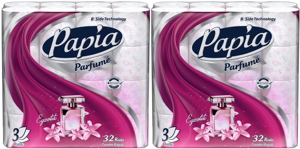Papia Tuvalet Kağıdı (3 Katlı) 64 Lü Pk (2PK*32) Egzotik Parfümlü