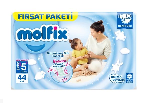 Molfix Bebek Bezi Beden:5+ (13-20Kg) Junior Plus 88 Adet Ekonomik Fırsat Pk - Resim 7