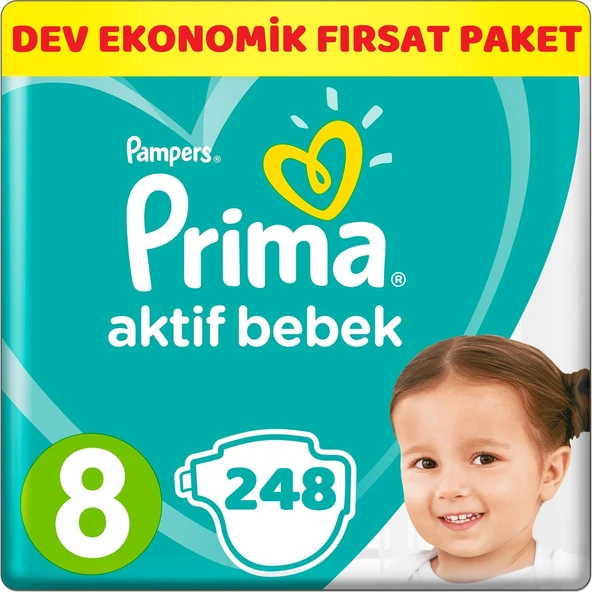 Prima Bebek Bezi Beden:8 (17+Kg) XXX Large 310 Adet Dev Ekonomik Fırsat Pk - 1