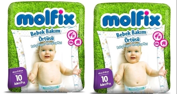 Molfix Bebek Bakım Alt Açma Örtüsü 2 Li Set 20 Adet (2Pk*10)