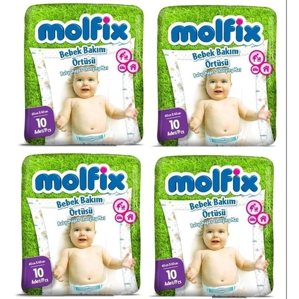 Molfix Bebek Bakım Alt Açma Örtüsü 4 Lü Set 40 Adet (4Pk*10) ürün görseli 1
