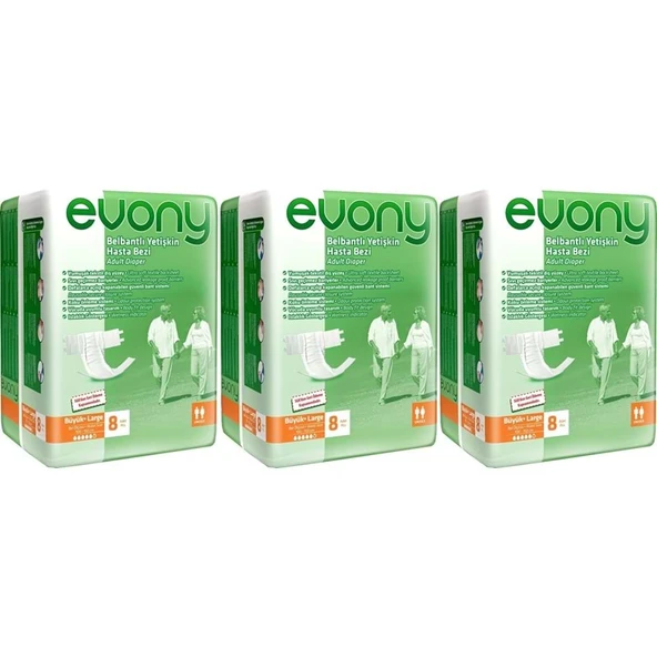 Evony Hasta Bezi Bel Bantlı Ekonomik Pk Büyük - L 24 Adet ürün görseli 1