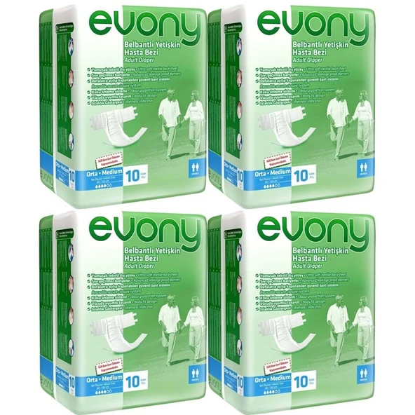 Evony Hasta Bezi Bel Bantlı Ekonomik Pk M - Orta - Medium 40 Adet ürün görseli