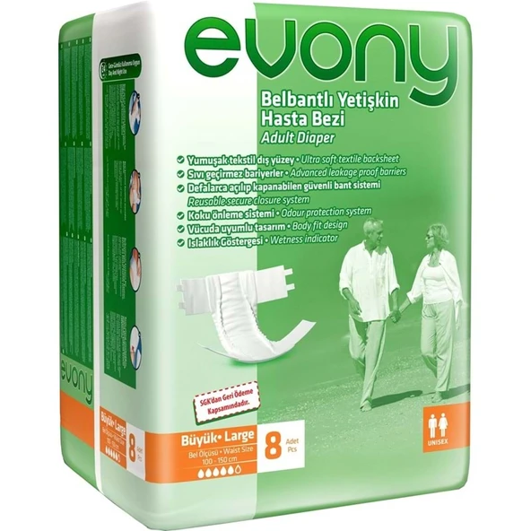 Evony Hasta Bezi Bel Bantlı Ekonomik Pk Büyük - L 96 Adet ürün görseli