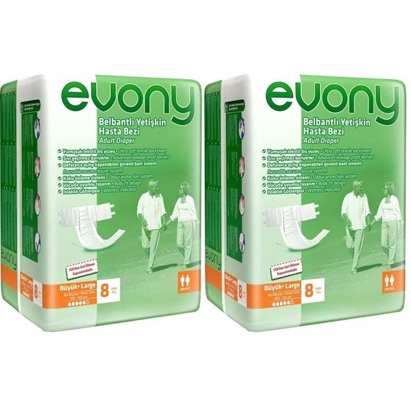 Evony Hasta Bezi Bel Bantlı Ekonomik Pk Büyük - L 16 Adet ürün görseli 1