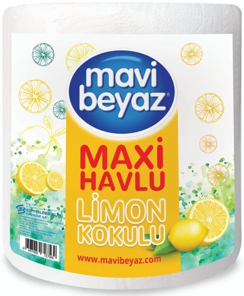 Mavi Beyaz Maxi Kağıt Havlu Dev Rulo Pk Limon Kokulu (6 Lı Set) - 2