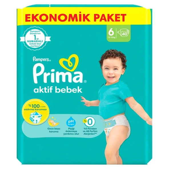 Prima Bebek Bezi Beden:6 (13-18Kg) Extra Large 320 Adet Ultra Ekonomik Fırsat Pk - Resim 3