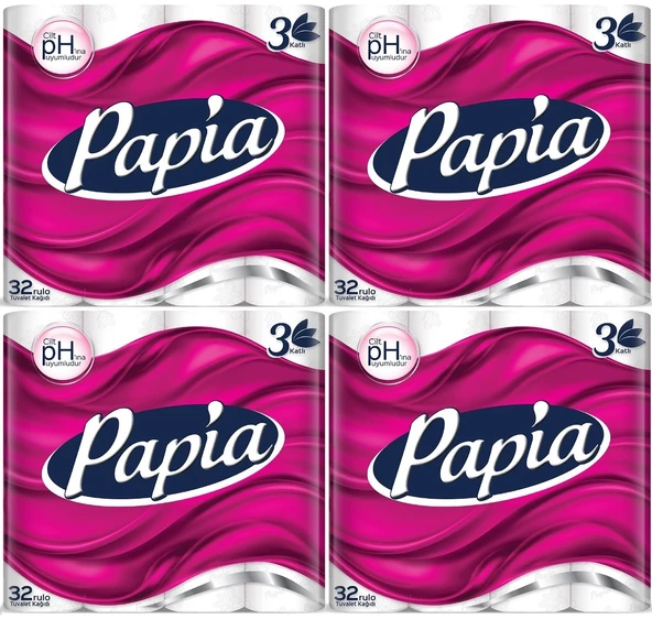 Papia Tuvalet Kağıdı (3 Katlı) 128 Li Pk (4Pk*32)
