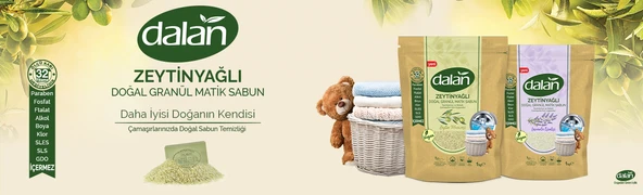 Dalan Doğal Granül Sabun Tozu 1Kg Bebekler İçin %100 Zeytinyağlı 2 Li Set - 3