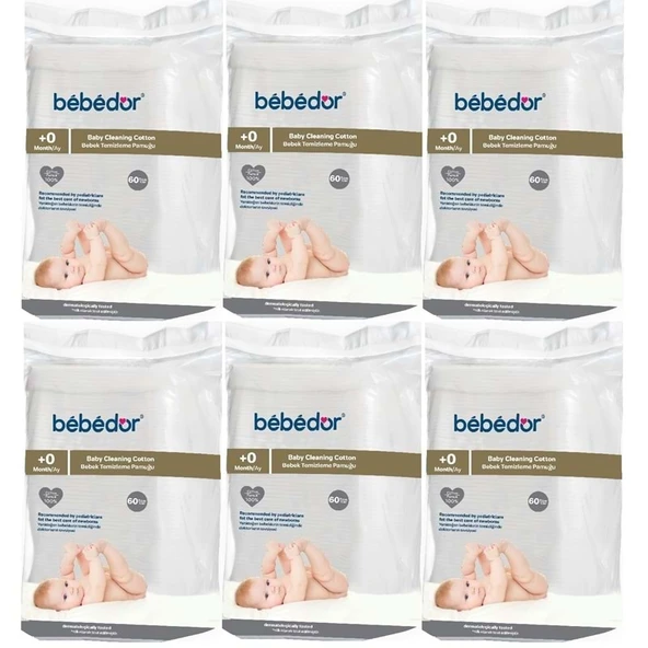 Bebedor Bebek Temizleme Pamuğu 360 Adet (6Pk*60) - Resim 1
