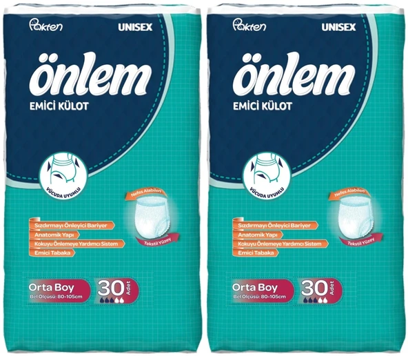 Önlem Emici Külot Hasta Bezi Medium Orta 60 Adet