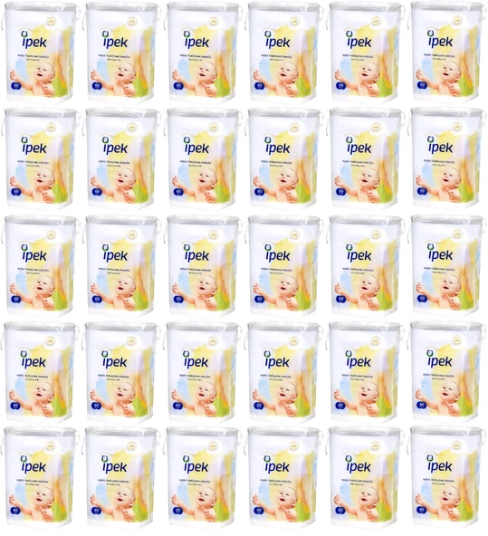İpek Bebek Temizleme Pamuğu 1800 Adet (30Pk*60) 1 Koli - 1