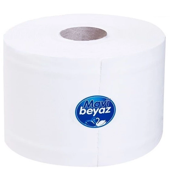 Mavi Beyaz Mini Jumbo Tuvalet Kağıdı 12 Li Pk (4Kg) Çek-Sil İçten Çekmeli Tuvalet Kağıdı (ÜK-141002)