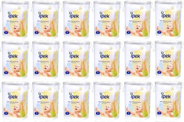 İpek Bebek Temizleme Pamuğu 1080 Adet (18Pk*60) - 1