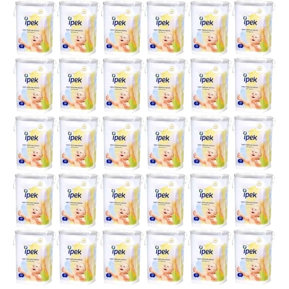 İpek Bebek Temizleme Pamuğu 1800 Adet (30Pk*60) 1 Koli ürün görseli 1