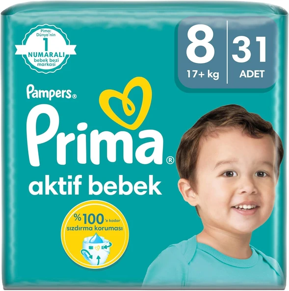 Prima Bebek Bezi Beden:8 (17+Kg) XXX Large 186 Adet Süper Ekonomik Mega Pk - 2
