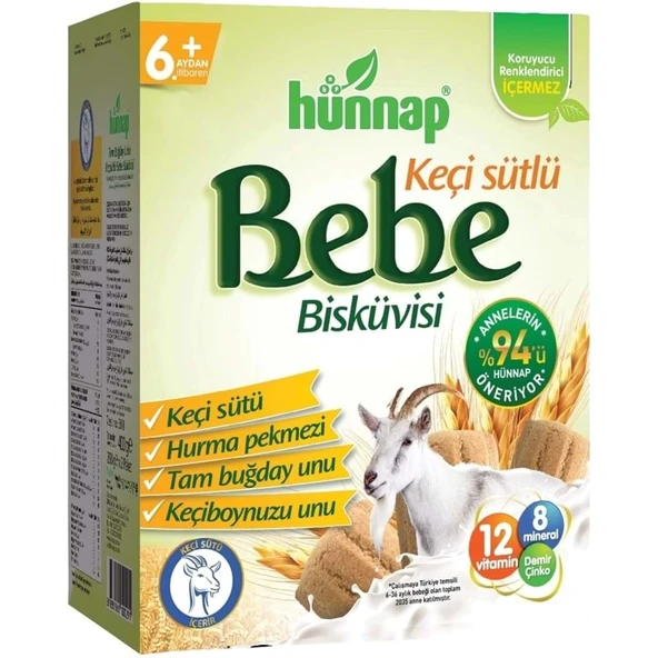Hünnap Bebe Bisküvisi Keçi Sütlü 400GR 12 li Set (Toplam 4800GR) - Resim 4
