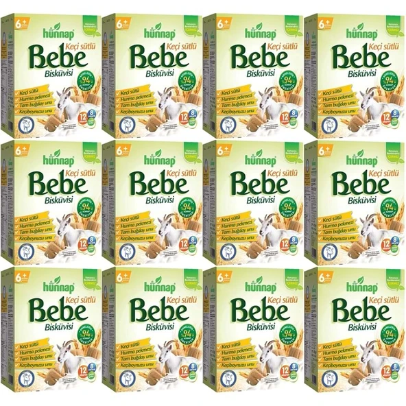 Hünnap Bebe Bisküvisi Keçi Sütlü 400GR 12 li Set (Toplam 4800GR) - Resim 2