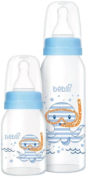 Bebsi Cam Biberon Seti Mavi (250ML+125ML)