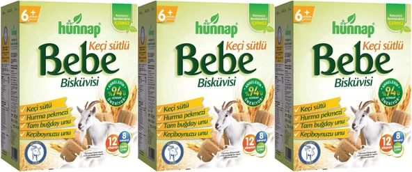 Hünnap Bebe Bisküvisi Keçi Sütlü 400GR 3 lü Set (Toplam 1200GR)