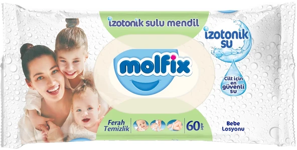 Molfix Islak Havlu Mendil İzotonik Ferah Temizlik 60 Yaprak Plastik Kapaklı