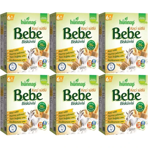 Hünnap Bebe Bisküvisi Keçi Sütlü 400GR 6 lı Set (Toplam 2400GR) - Resim 2