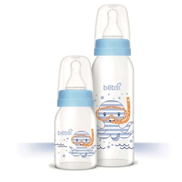 Bebsi Cam Biberon Seti (250ml+125ml) Seçenekli (Mavi/Pembe) - 7