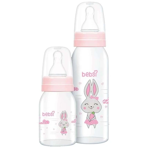 Bebsi Cam Biberon Seti (250ml+125ml) Seçenekli (Mavi/Pembe) - 3