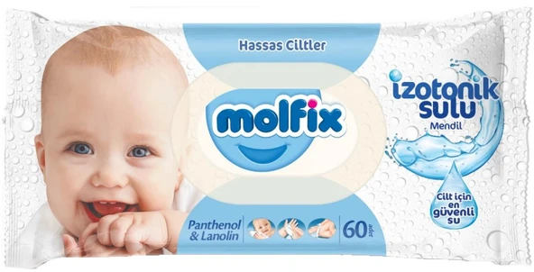 Molfix Islak Havlu Mendil İzotonik Hassas Ciltler 60 Yaprak Plastik Kapaklı