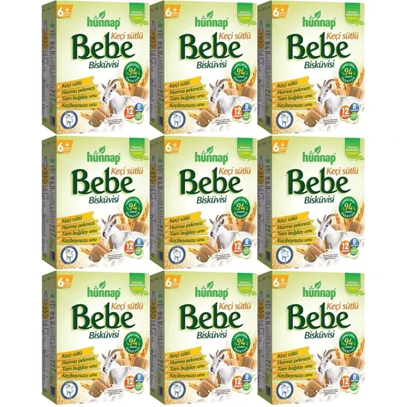 Hünnap Bebe Bisküvisi Keçi Sütlü 400GR 9 lı Set (Toplam 3600GR) - Resim 2