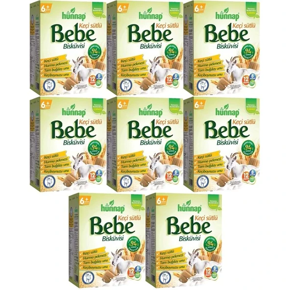 Hünnap Bebe Bisküvisi Keçi Sütlü 400GR 8 li Set (Toplam 3200GR) - Resim 2