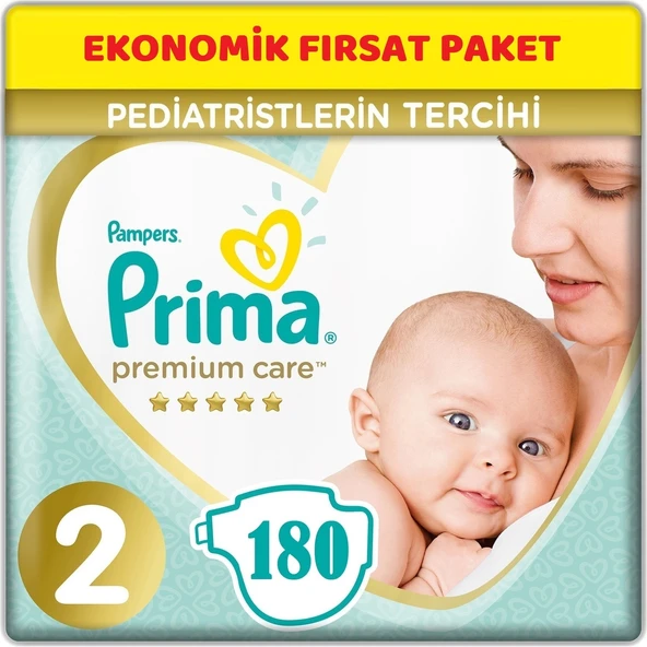 Prima Premium Care Bebek Bezi Beden:2 (4-8Kg) Mini 300 Adet Mega Ekonomik Pk