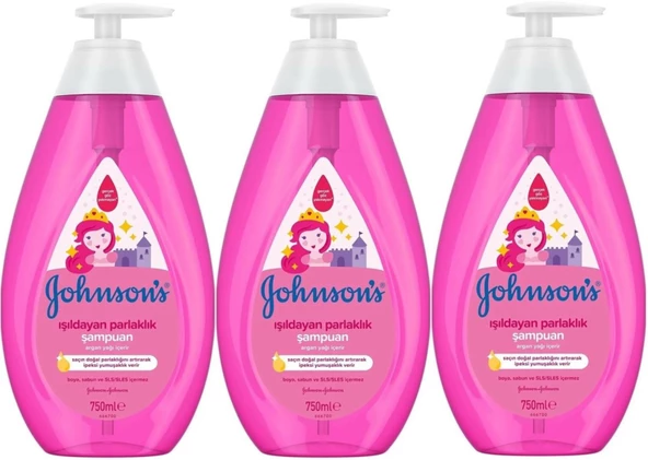 Johnsons Baby Bebek Şampuanı 750ML Işıldayan Parlaklık (3 Lü Set)