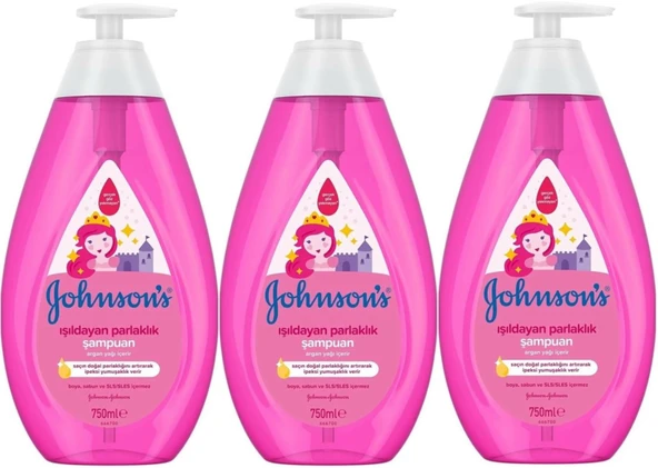 Johnsons Baby Bebek Şampuanı 750ML Işıldayan Parlaklık (3 Lü Set)