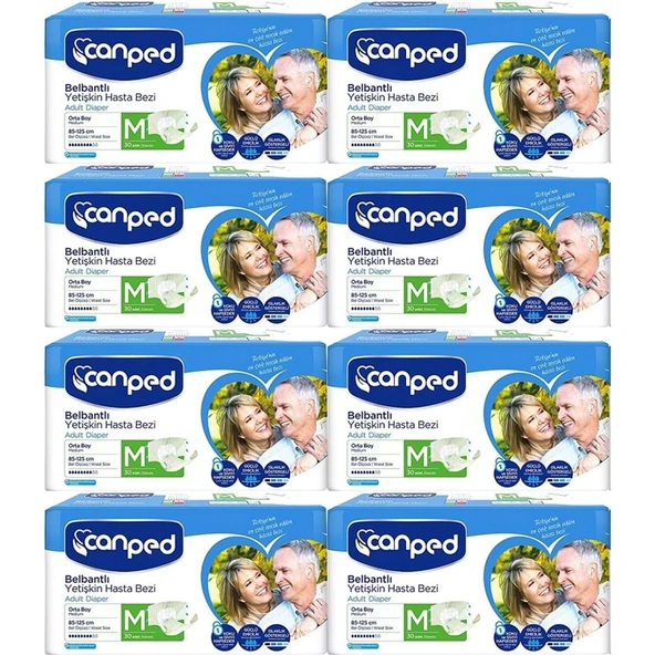 Canped Hasta Bezi Yetişkin Bel Bantlı Polietilen M - Orta - Medium 240 Adet ürün görseli 1