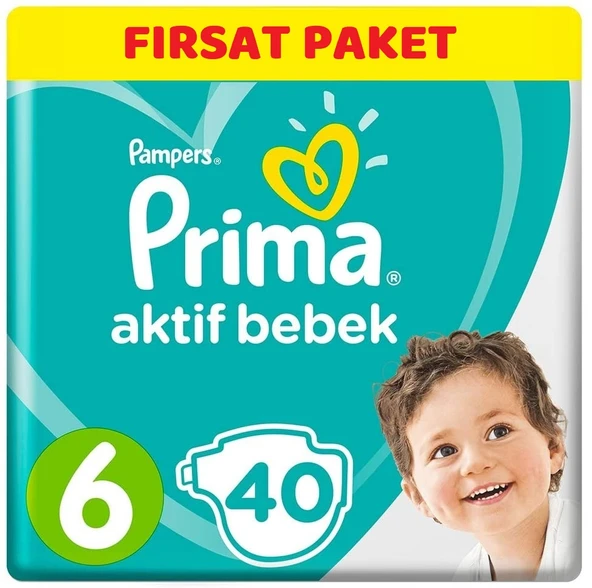 Prima Bebek Bezi Beden:6 (13-18Kg) Extra Large 40 Adet Ekonomik Pk ürün görseli
