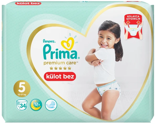 Prima Premium Care Külot Bebek Bezi Beden:5 (12-17Kg) Junior 34 Adet Ekonomik Pk - Resim 4