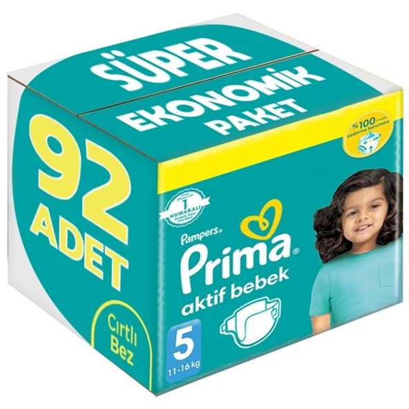 Prima Bebek Bezi Beden:5 (11-16Kg) Junior 92 Adet Süper Ekonomik Pk ürün görseli