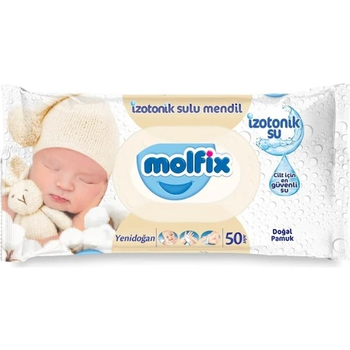 Molfix Islak Havlu Mendil İzotonik Yeni Doğan 12 Li Set 50 Yaprak Pamuklu Plastik Kapaklı - 4